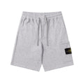 Stone Island grey drawstring shorts with elastic waistband and side patch