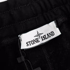 Black shorts inner brand label at waistband