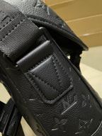 Louis Vuitton men's bag corner and adjustable strap with embossed monogram