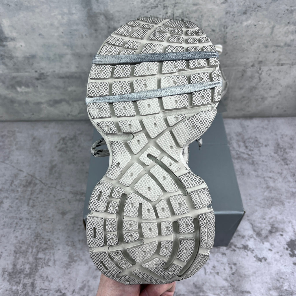 Balenciaga unisex sneakers outsole in silver with tread pattern and grid design