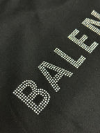 Balenciaga black T-shirt with rhinestone BALENCIAGA letter detail