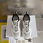 Unisex white lace-up sneakers with black collar lining and patterned panels