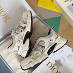 Unisex white lace-up sneakers with black accents and textured chunky outsole