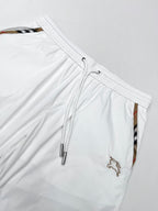 Burberry white shorts waistband with drawstring and elastic trim