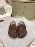 Balenciaga sandals in dark brown glitter fabric with single strap and buckle