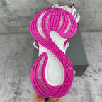 Balenciaga sneaker outsoles with pink rubber tread, heel and forefoot view