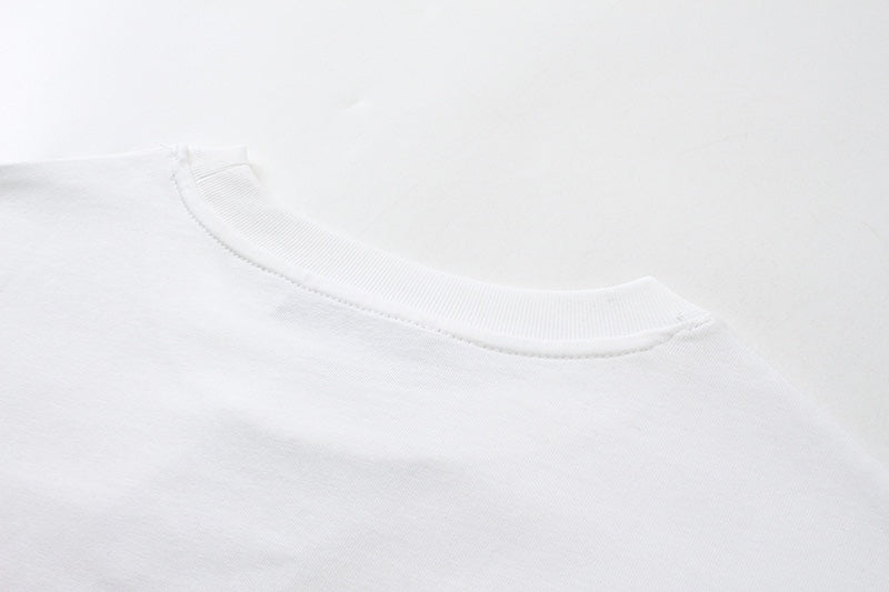 White Gucci T-shirt crew neck with ribbed collar and short sleeves