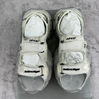 Balenciaga unisex sneakers from above, light gray uppers with logo details