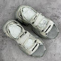 Balenciaga unisex low-top sneakers in light gray leather, velcro straps and logo