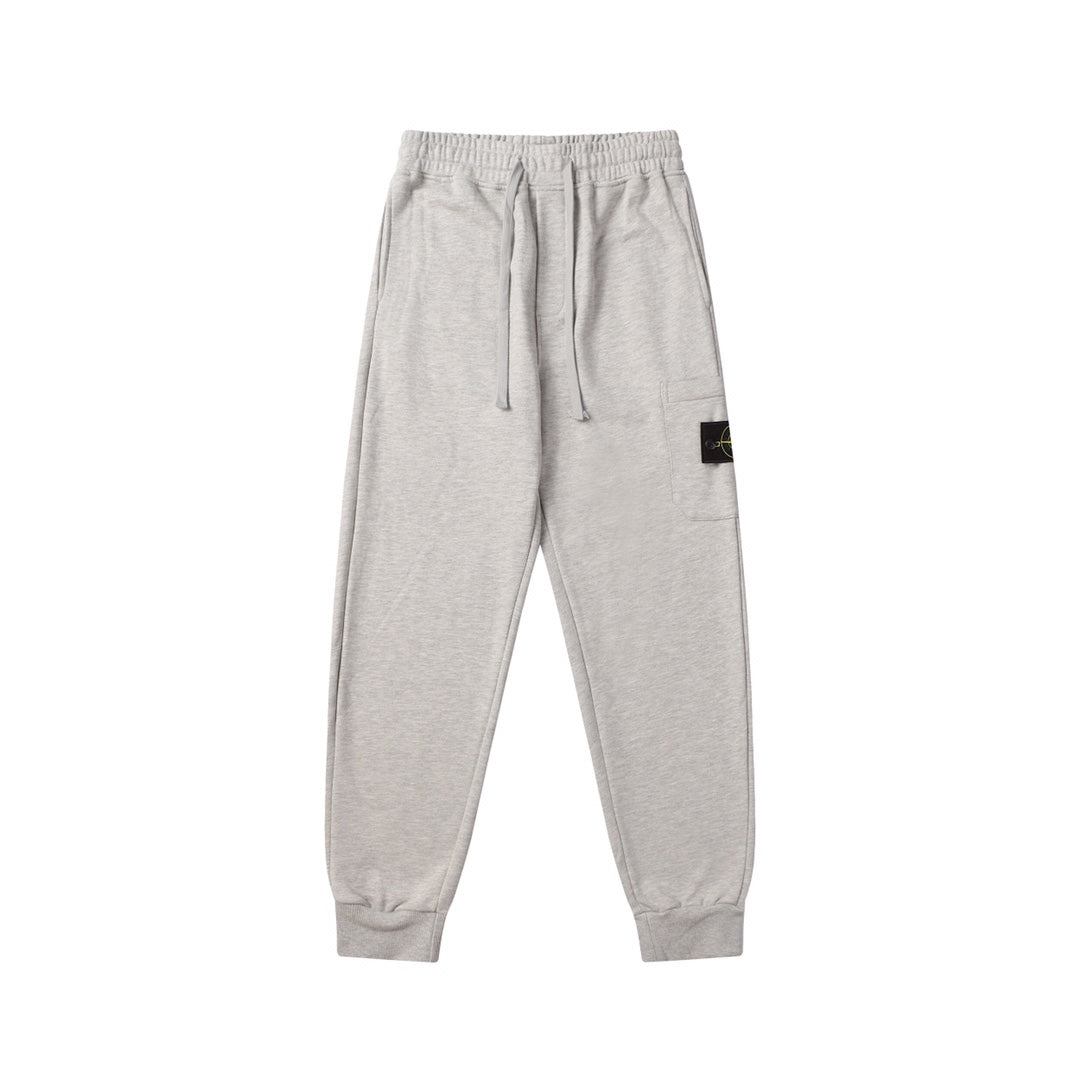 Stone Island light gray sweatpants with drawstring and side pockets