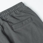 Charcoal gray sweatpants with elastic waistband and rear patch pocket