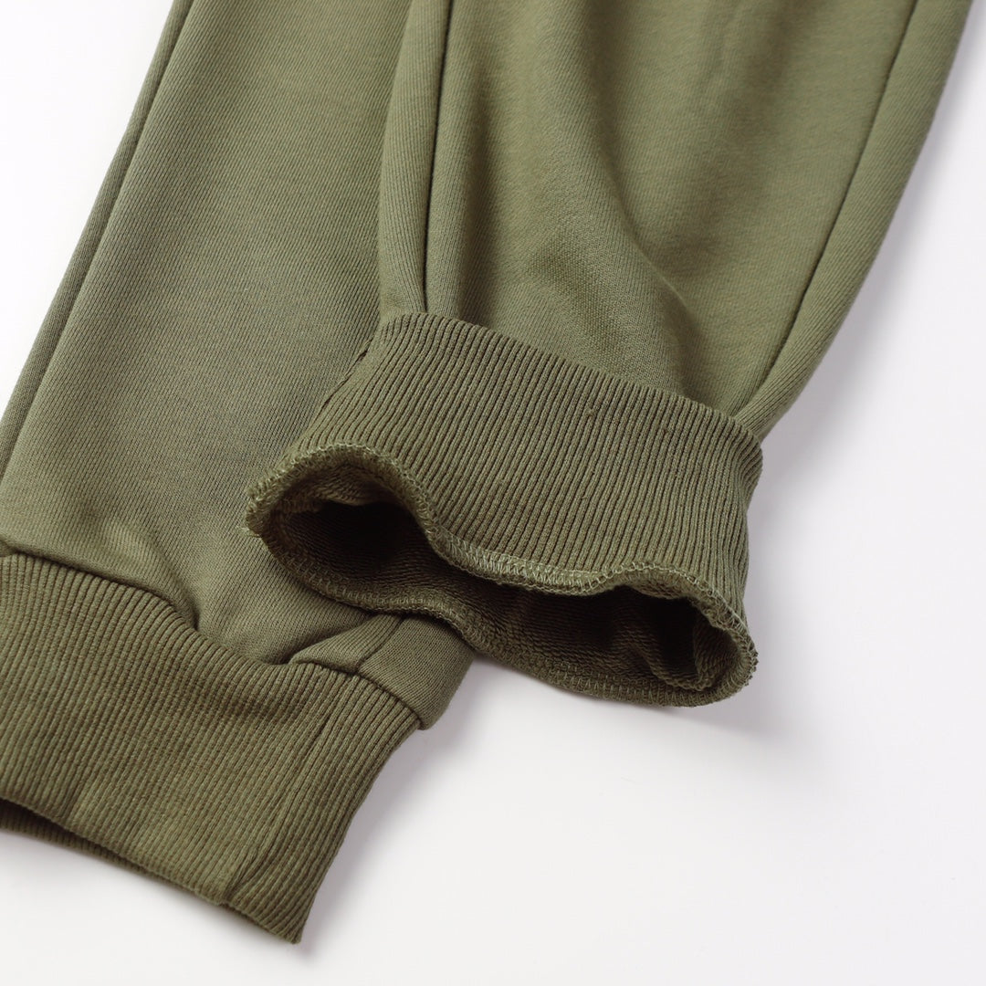 Stone Island olive hoodie cuff and hem with ribbed trim
