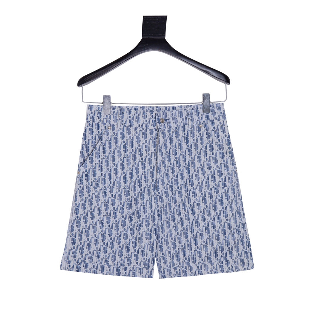 Dior shorts in blue and white patterned fabric