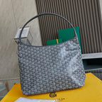 Goyard tote bag, blue-gray Goyardine pattern, top handles