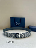 Logo-print belt in gray tones with silver-tone buckle, flat round view