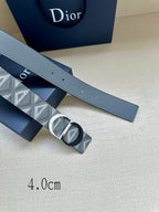 Logo-print belt strap with silver buckle detail and small perforations