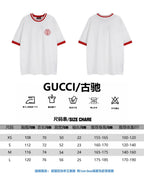 Gucci T-shirt size chart with measurements and SIZE SHARE table