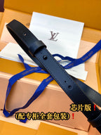 Louis Vuitton monogram crossbody bag strap detail with buckle and leather end