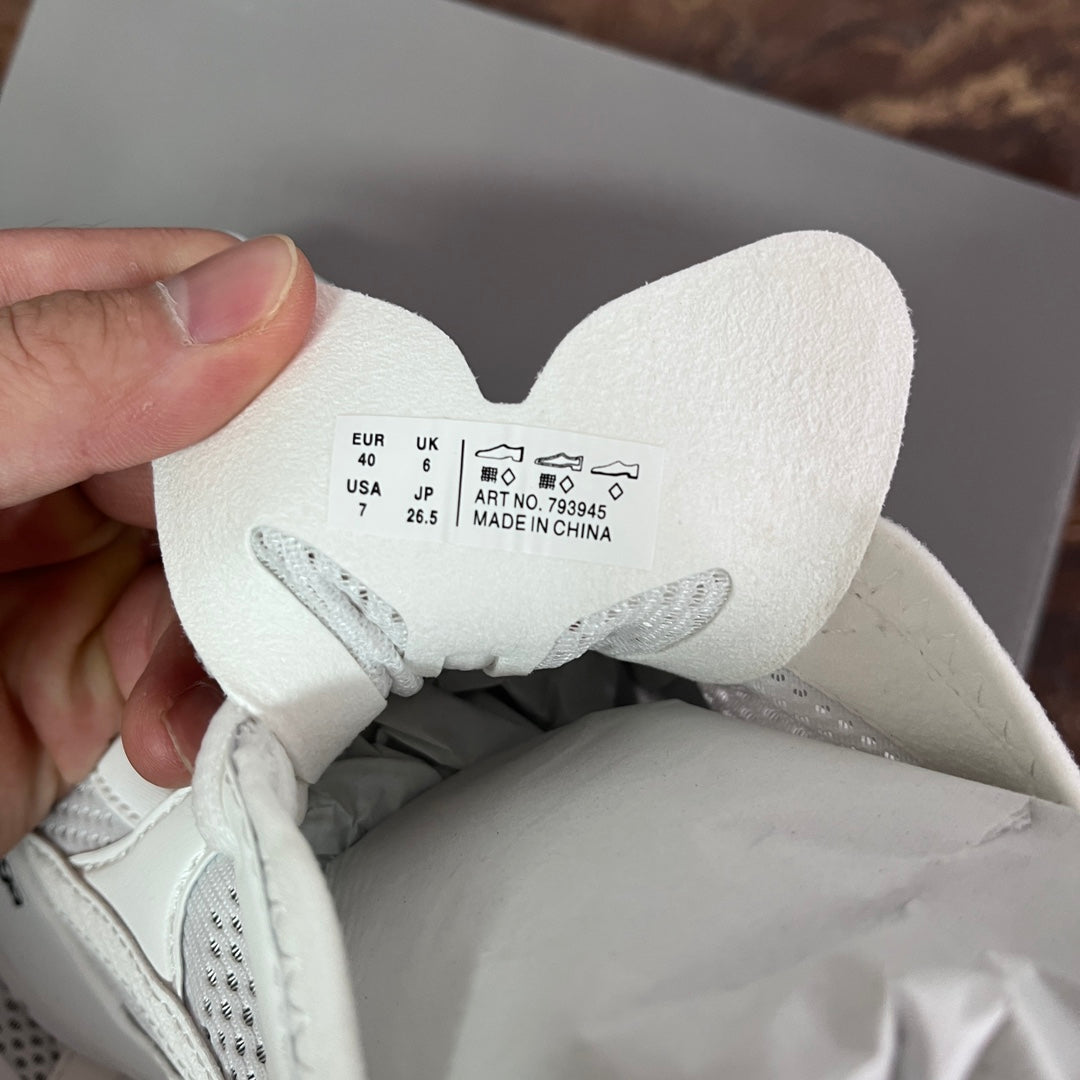 White insole underside with size labels and Made in China text
