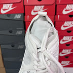 White Balenciaga sneaker back view with heel pull tab and laces