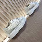Fendi unisex low-top sneakers, white leather with logo on heel and thick sole