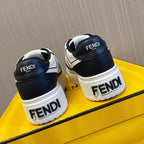 Fendi unisex sneakers, heel view with FENDI ROMA branding and white rubber sole