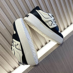 Fendi unisex sneakers, white and black leather panels, thick rubber sole
