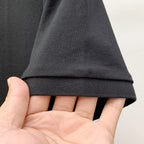 Black polo shirt cuff and hem edge