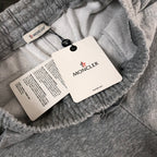 Heather gray drawstring shorts with attached hang tags and elastic waistband