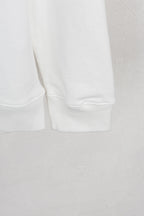 White sweatshirt cuff with ribbed hem