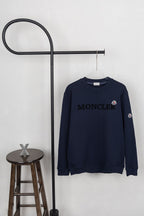Moncler dark navy crewneck sweatshirt with front logo