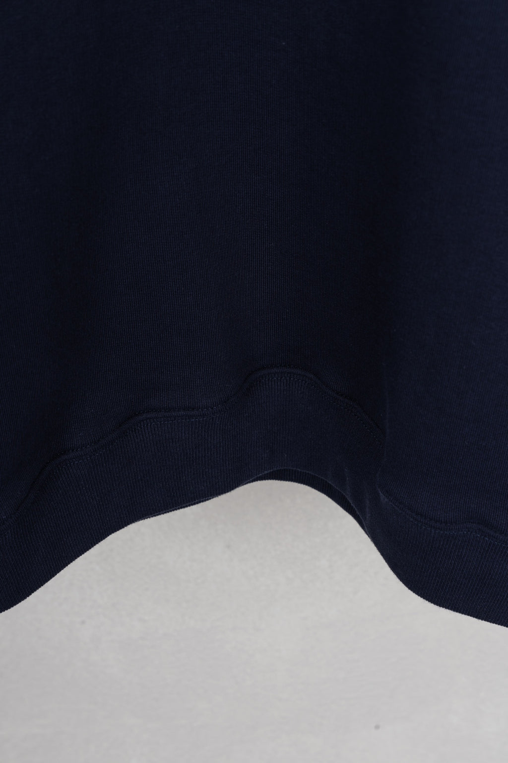 Moncler dark navy sweatshirt bottom hem with ribbed edge