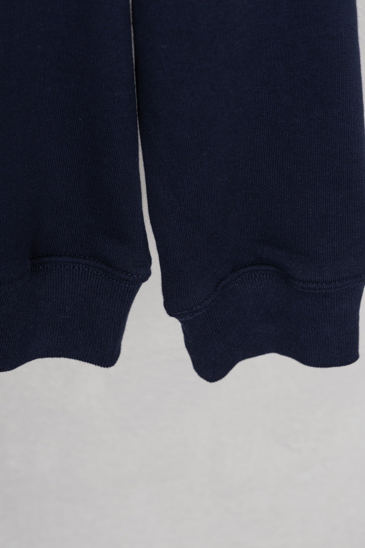 Moncler dark navy sweatshirt hem with ribbed finish