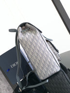 Gray Dior crossbody bag with Oblique monogram canvas and adjustable strap