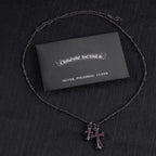 Chrome Hearts silver polishing cloth with silver-tone cross pendant necklace chain
