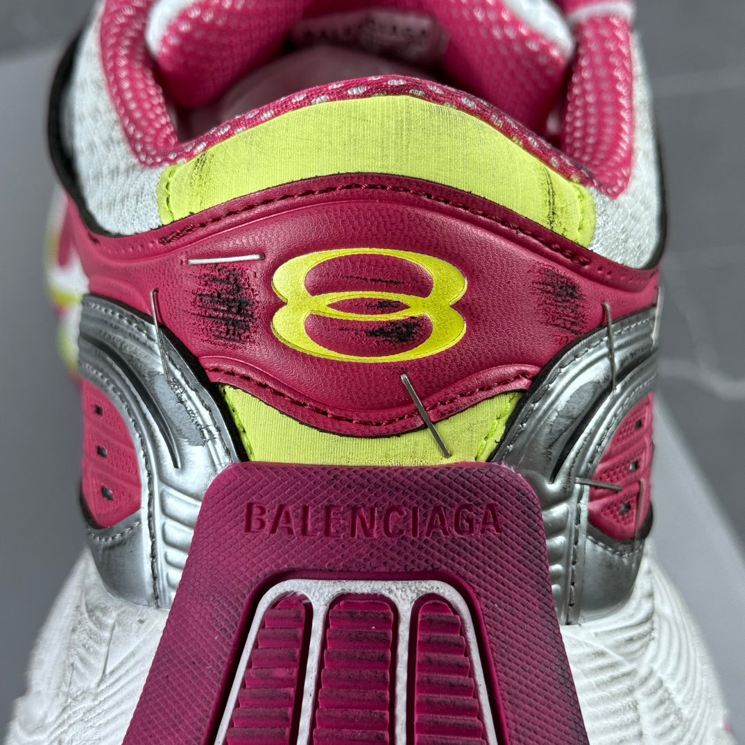 Balenciaga unisex sneakers heel, pink and silver with BALENCIAGA text