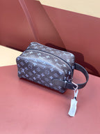 Louis Vuitton monogram zip pouch with adjustable strap and hanging tag