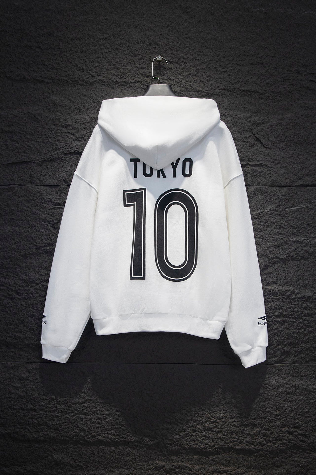 Balenciaga white zip-up hoodie with TOKYO 10 graphic on back