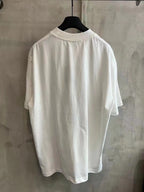 Balenciaga white graphic T-shirt back view, crew neck and short sleeves