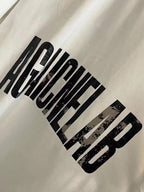 Balenciaga white T-shirt with large black AGAINCELAB slogan print