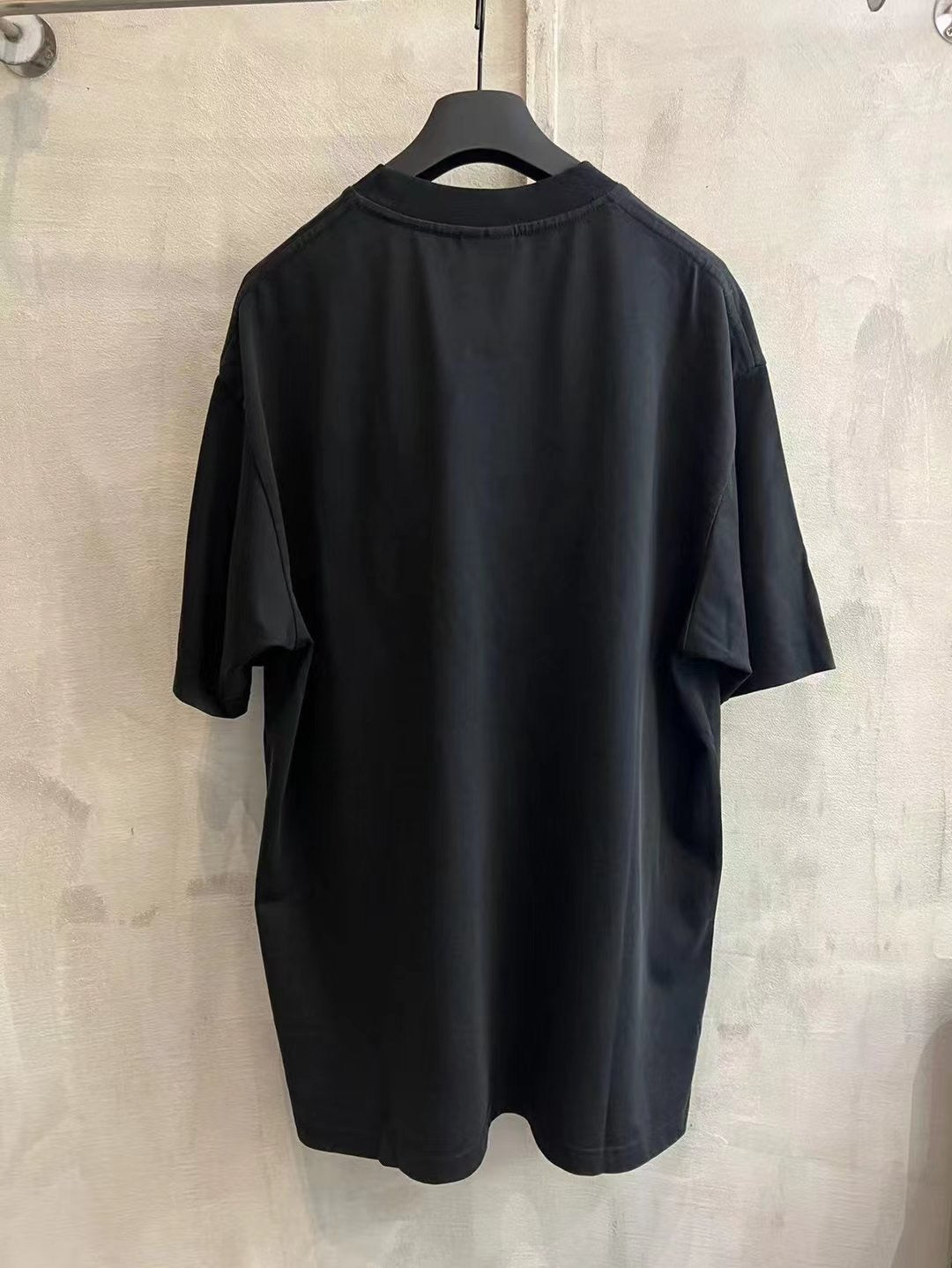 Black Balenciaga T-shirt, crew neck and short sleeves, plain back