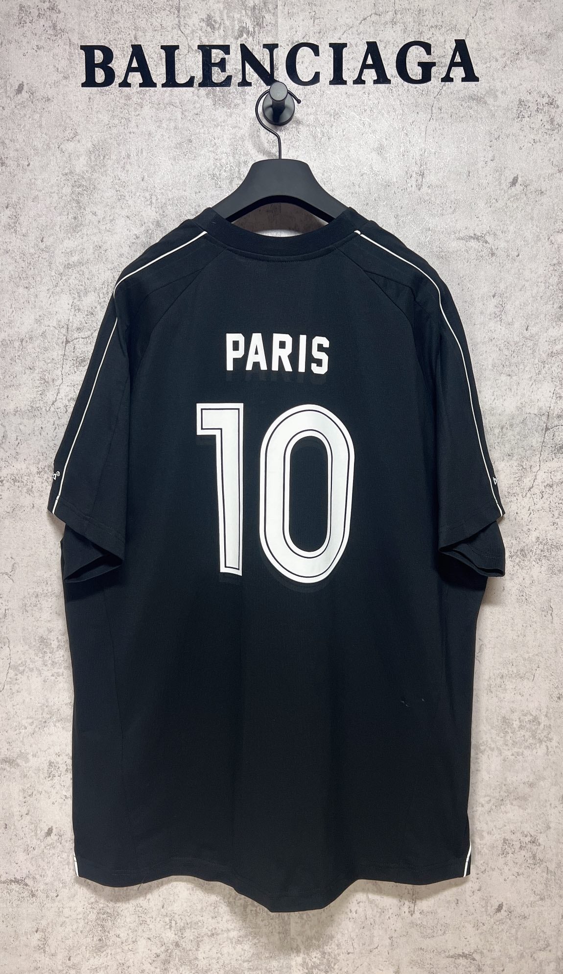 Balenciaga short-sleeve T-shirt, dark back with PARIS 10 number graphic