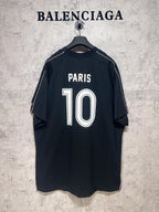 Balenciaga short-sleeve T-shirt, dark back with PARIS 10 number graphic