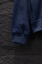 Balenciaga hoodie lower sleeve with ribbed cuff in dark blue