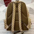 Gucci GG monogram backpack back panel with adjustable straps and zip closure