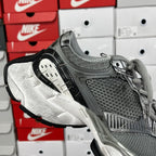Unisex Balenciaga running shoe, dark gray upper with silver toe guard and black sole