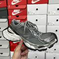 Unisex Balenciaga running shoes, dark gray mesh upper with gray laces