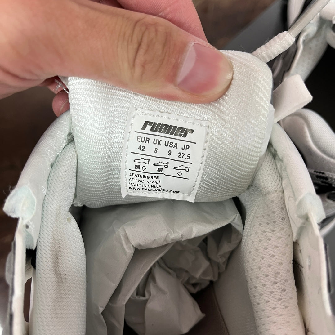 Balenciaga sneakers size label inside tongue with size and material details