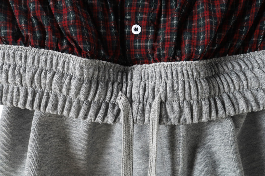 Balenciaga gray sweat shorts with gathered elastic waistband and drawstring