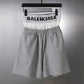 Gray shorts with elastic waistband and BALENCIAGA logo band